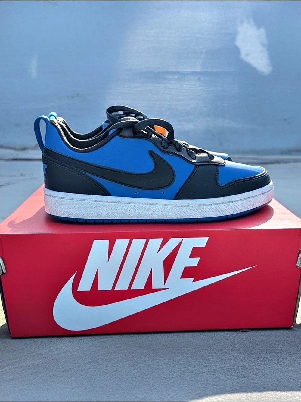 Nike Court Borough Low Recraft GS Sneakers Blue & Black Girls US 5Y